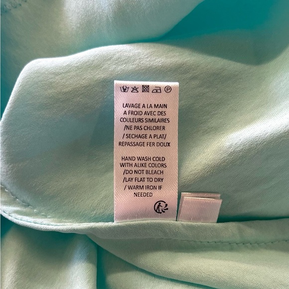 Max & Moi Paris Aqua Blue Lace Trim Silk Babydoll Camisole Tank Top Y2K Style - Picture 6 of 8